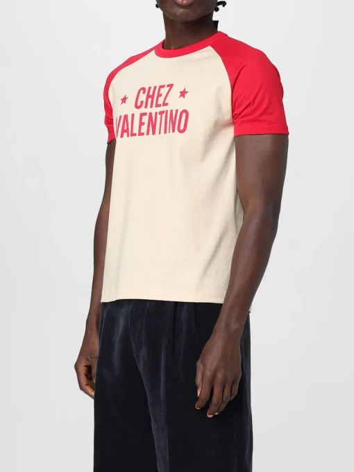 T-shirt Chez Valentino in cotone bicolore