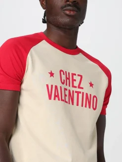 T-shirt Chez Valentino in cotone bicolore