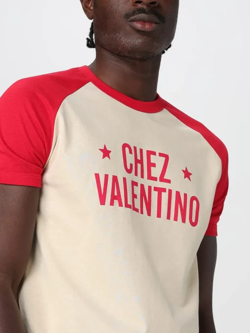 T-shirt Chez Valentino in cotone bicolore