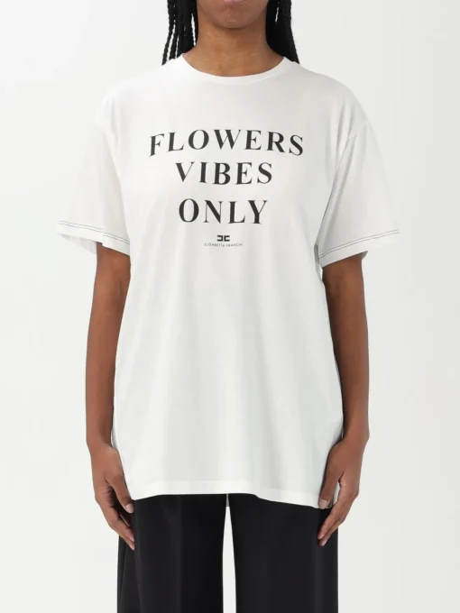 T-shirt con stampa slogan Elisabetta Franchi
