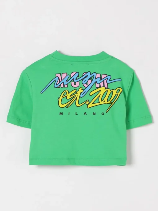 T-shirt crop stampata in cotone MSGM Kids