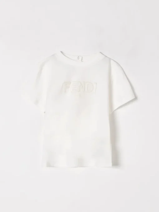 T-shirt in cotone con logo Fendi