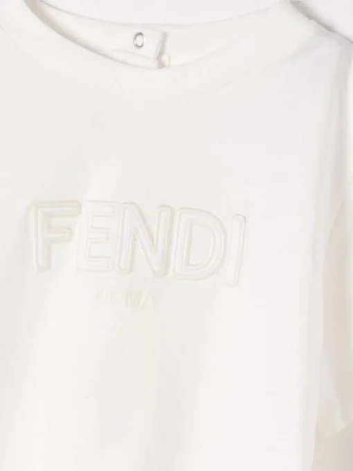 T-shirt in cotone con logo Fendi