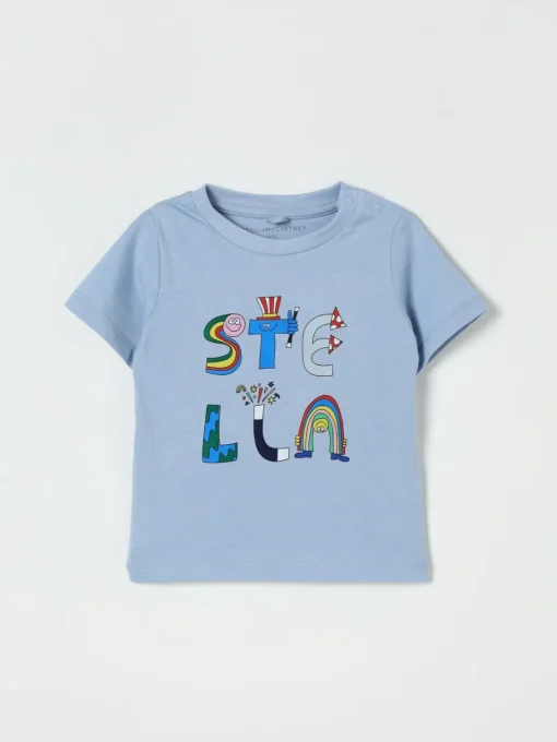 T-shirt in cotone con logo Stella McCartney Kids