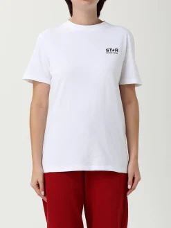 T-shirt in cotone con logo Golden Goose