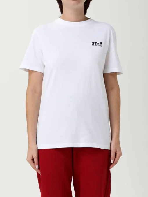 T-shirt in cotone con logo Golden Goose