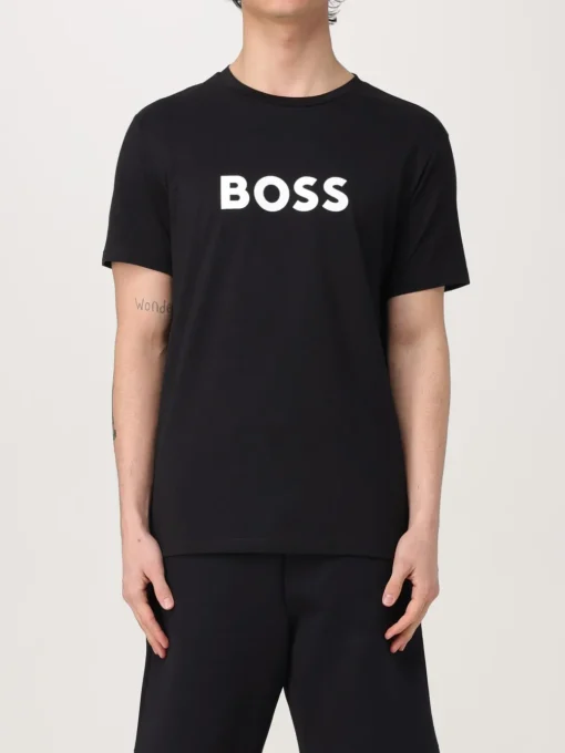 T-shirt in cotone con logo Boss
