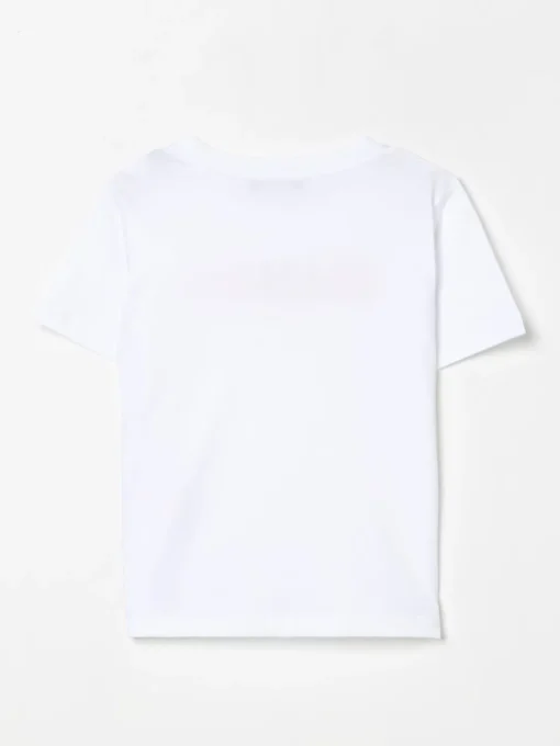 T-shirt in cotone con logo multicolor Balmain