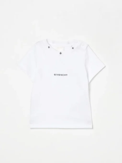 T-shirt in cotone con logo ricamato Givenchy