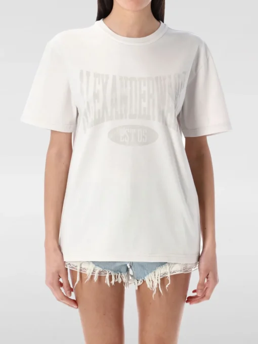 T-shirt in cotone con logo Alexander Wang