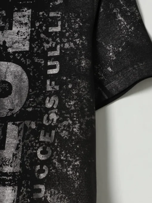 T-shirt in cotone con maxi logo stampato Diesel
