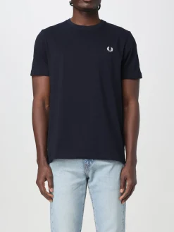 T-shirt in cotone con mini logo Fred Perry