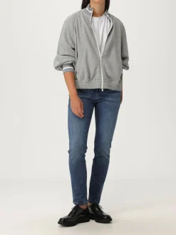 T-shirt in cotone con paillettes Brunello Cucinelli