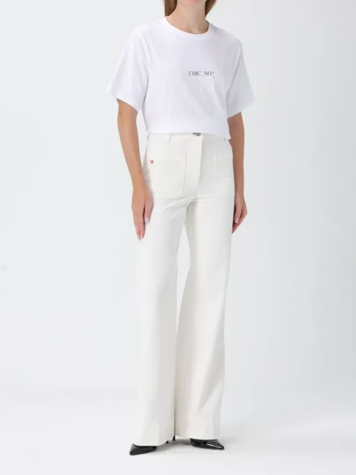T-shirt in cotone con slogan Victoria Victoria Beckham