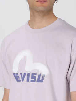 T-shirt in cotone con stampa logo Evisu