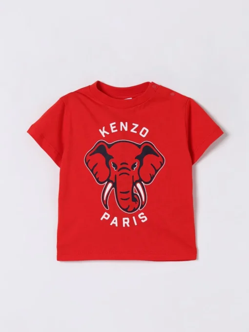 T-shirt in cotone con stampa Elefante Kenzo Kids