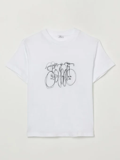 T-shirt in cotone con stampa Il Gufo