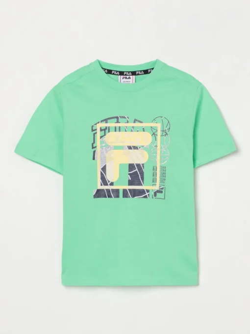 T-shirt in cotone con stampa logo Fila