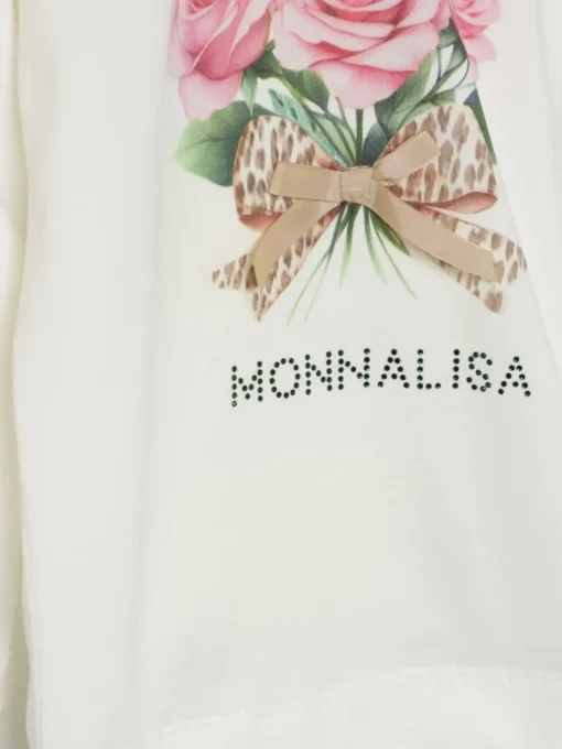 T-shirt in cotone con stampa floreale Monnalisa