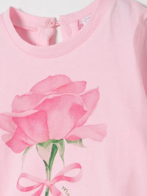 T-shirt in cotone con stampa floreale Monnalisa