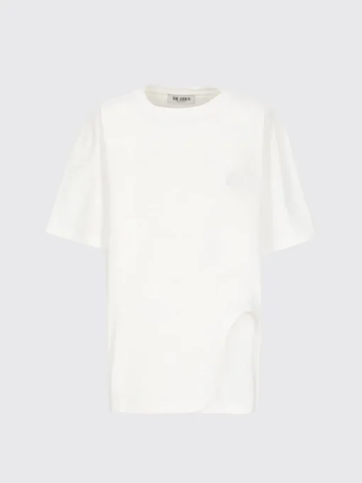 T-shirt in cotone over con logo ricamato The Attico