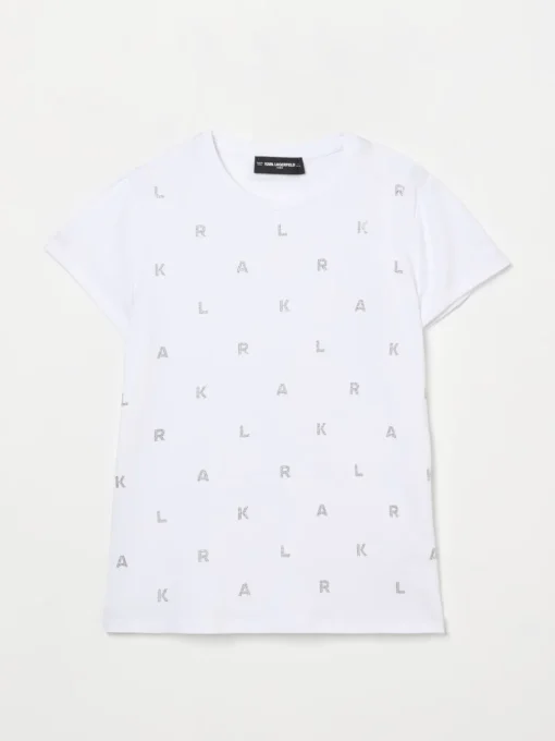 T-shirt logata con strass Karl Lagerfeld Kids