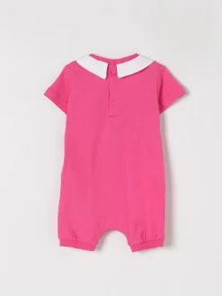 Tuta corta in cotone con logo Teddy Moschino