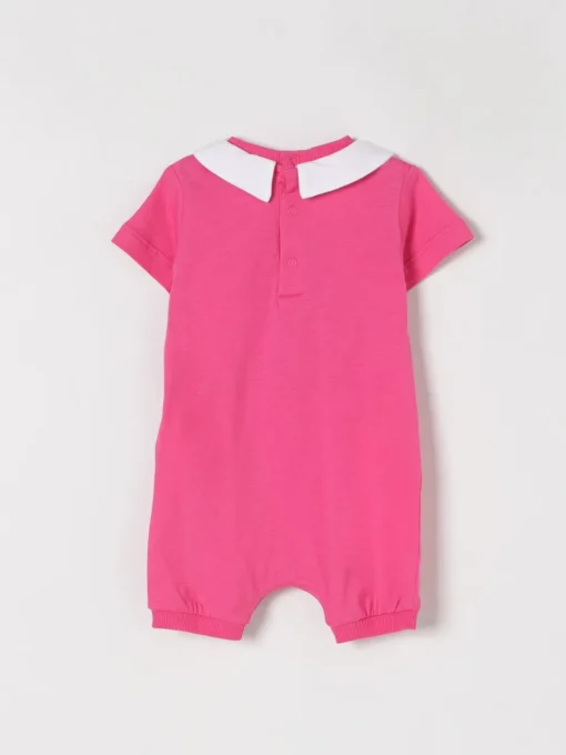 Tuta corta in cotone con logo Teddy Moschino