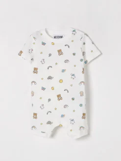 Tuta corta in cotone con stampa Teddy Moschino