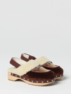 Zoccolo Gucci in velluto e lana con morsetto