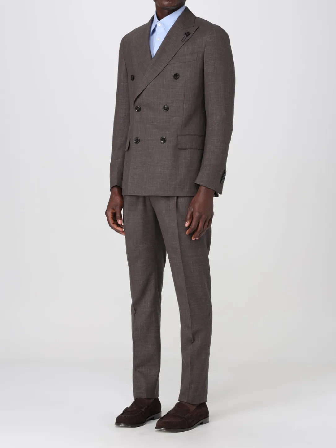 Abito a doppiopetto in lana e seta Lardini