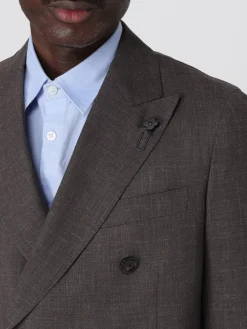 Abito a doppiopetto in lana e seta Lardini