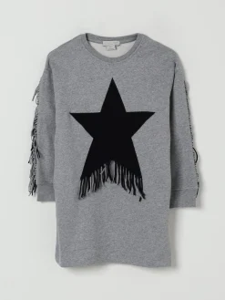 Abito a felpa con stella e frange Stella McCartney Kids