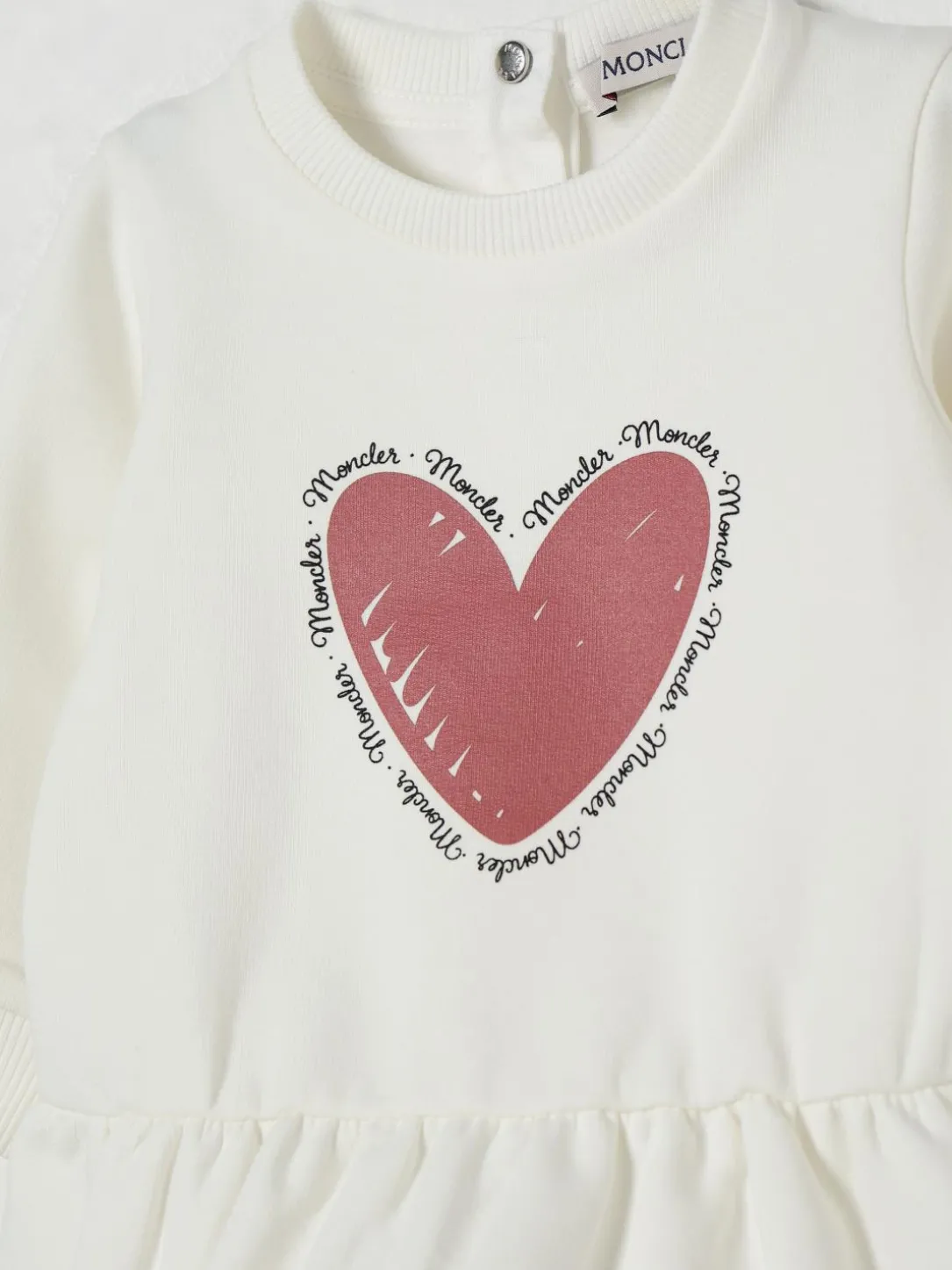 Abito a felpa in cotone con cuore Moncler