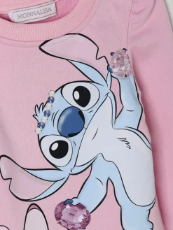 Abito a felpa Monnalisa con stampa Stitch