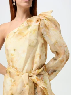 Abito a monospalla Zimmermann in lino e seta