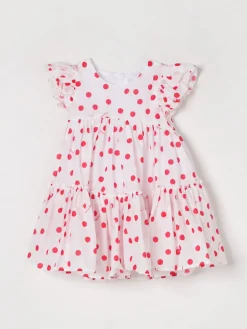 Abito a pois Monnalisa in mussola di cotone