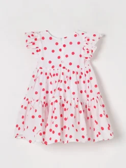 Abito a pois Monnalisa in mussola di cotone