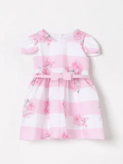 Abito a righe con stampa floreale Monnalisa