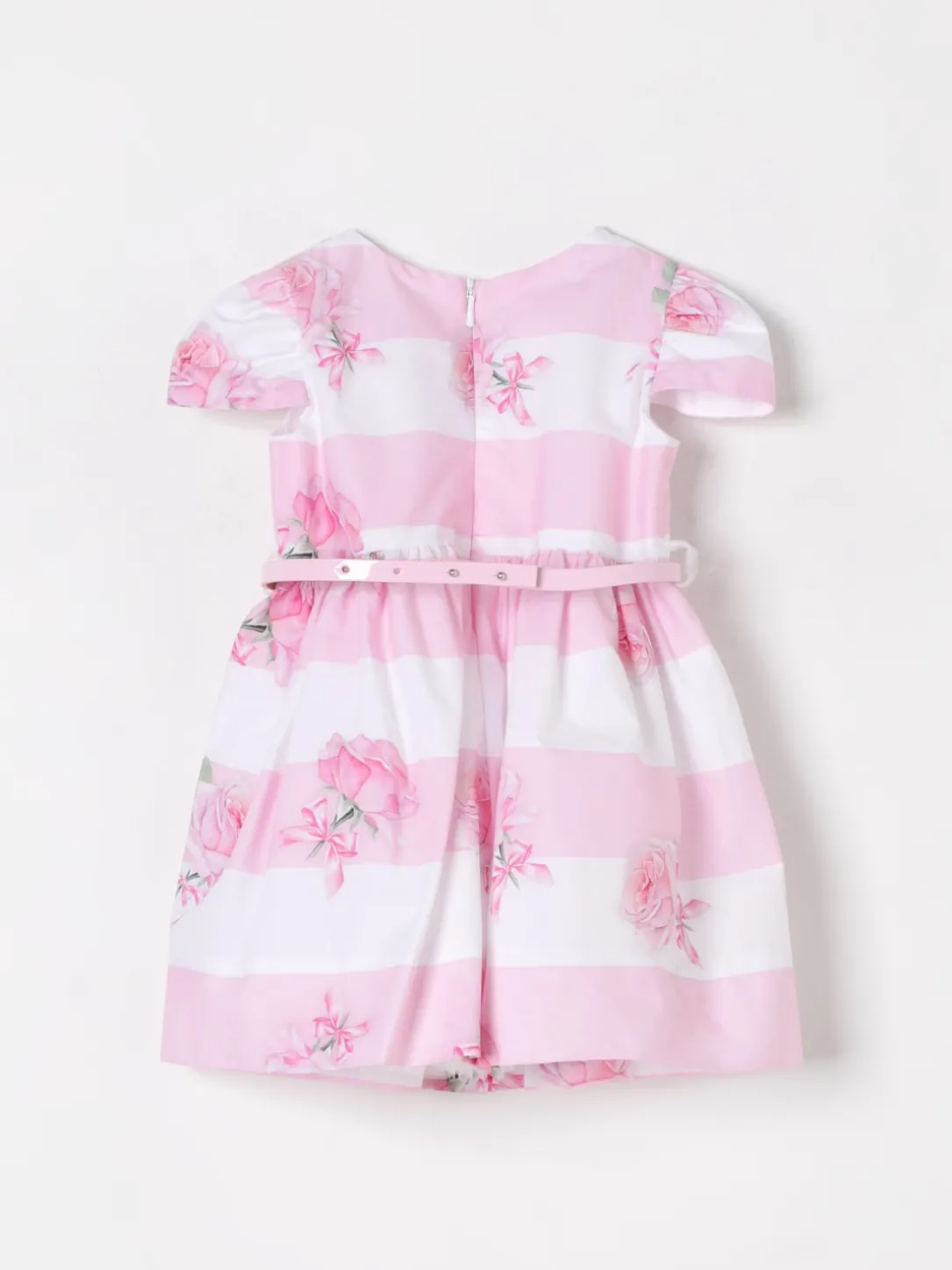 Abito a righe con stampa floreale Monnalisa