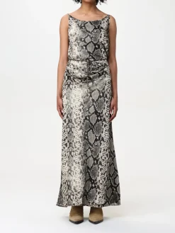 Abito Acne Studios in crêpe con stampa pitone