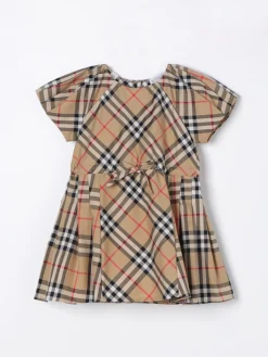 Abito Burberry Kids in cotone con stampa check