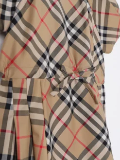 Abito Burberry Kids in cotone con stampa check