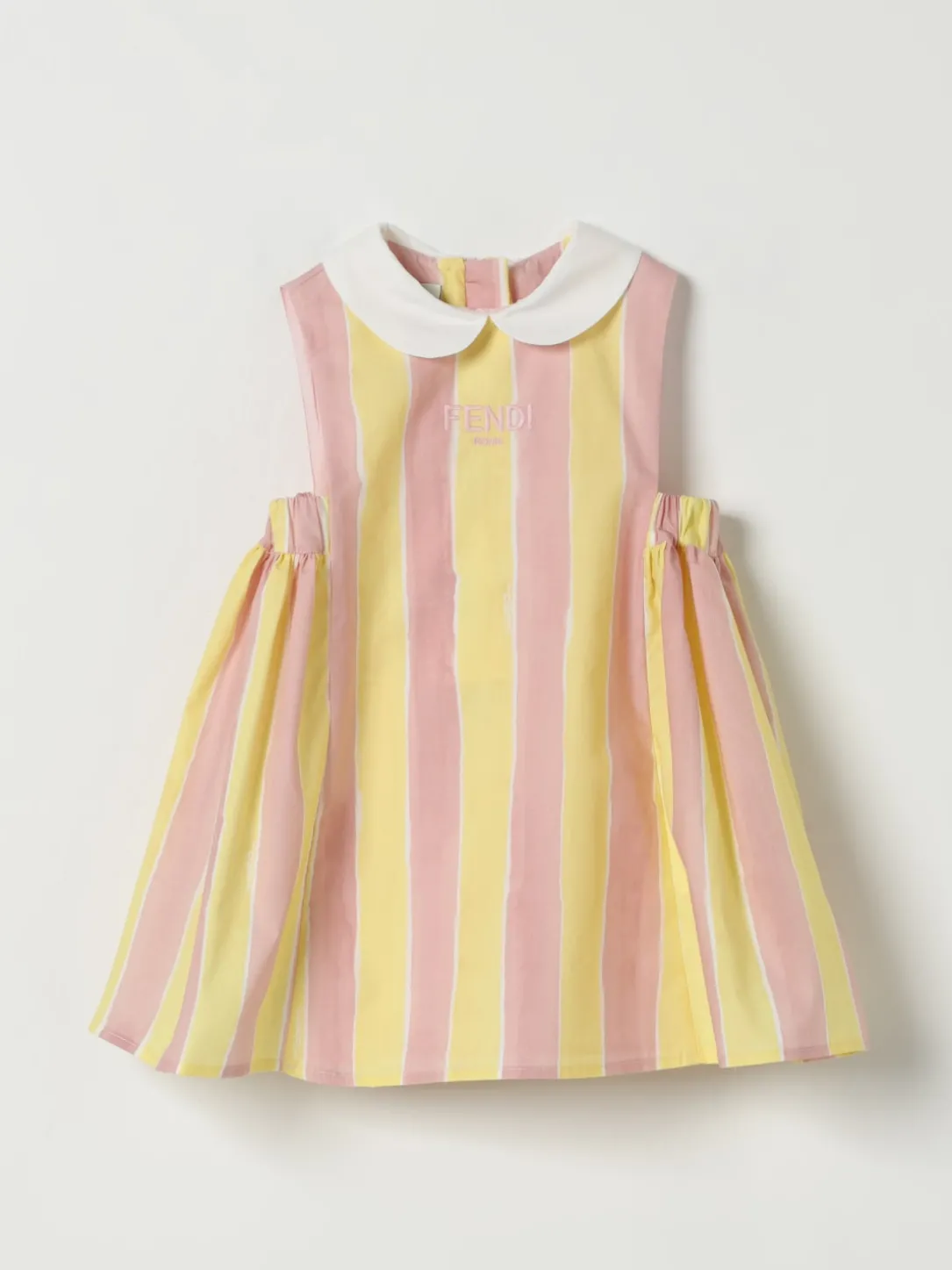 Abito chemisier a righe con logo Fendi