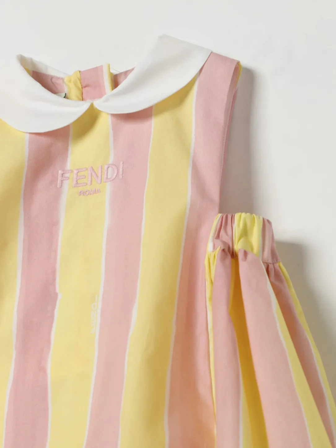 Abito chemisier a righe con logo Fendi