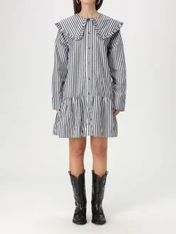 Abito chemisier Ganni in cotone organico a righe