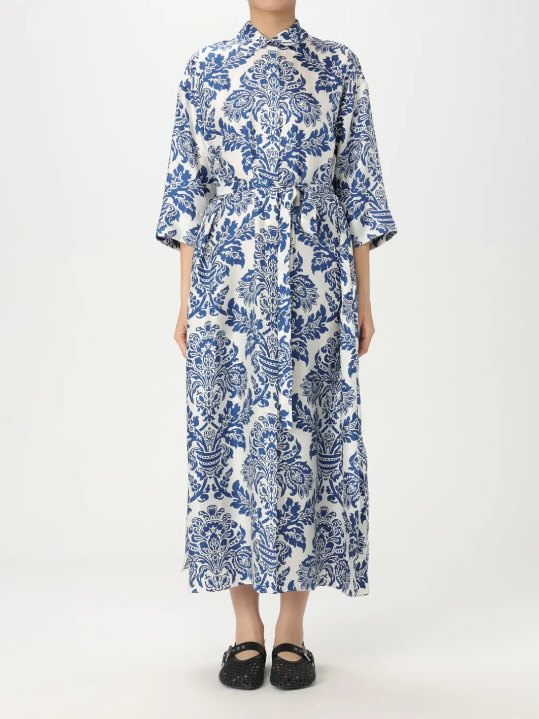 Abito chemisier 'S Max Mara in seta stampata