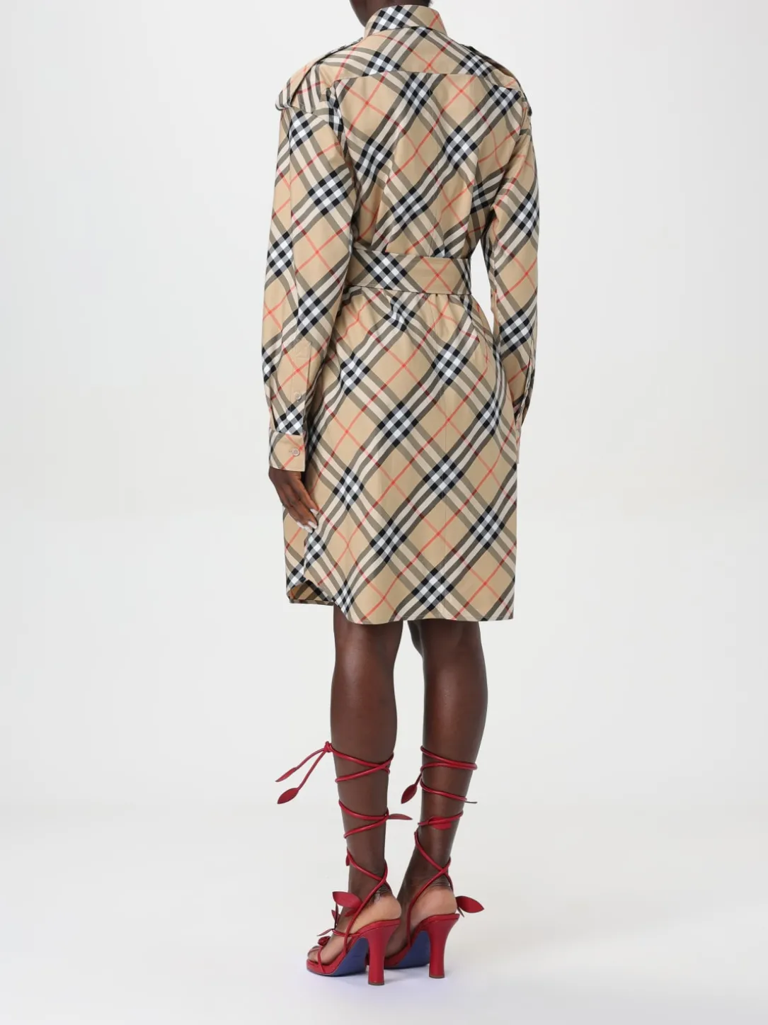 Abito di cotone check Burberry