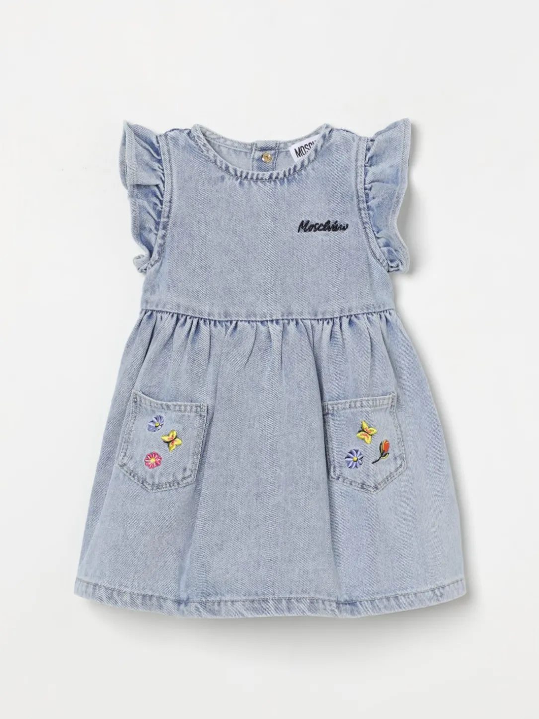 Abito di jeans ricamato Moschino