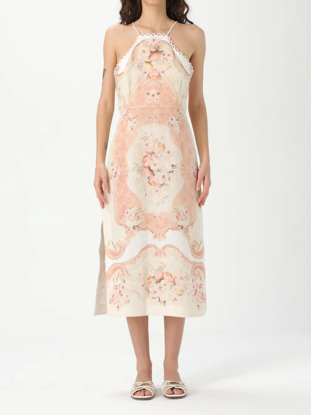 Abito di lino stampato Twinset